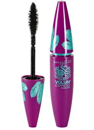 Тушь maybelline volum' express falsche wimpern feder-look black (черный)