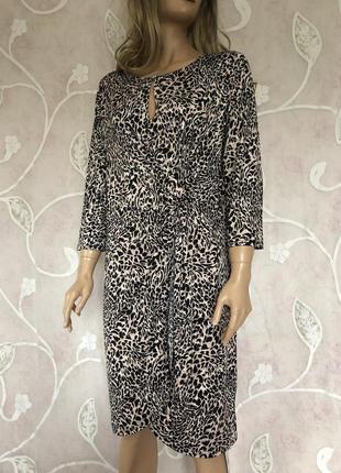 Сукня міді в леопардовий принт з блискітками f&f р.16/184 фото