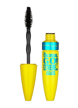 Тушь maybelline volum' express colossal go extreme! waterproof 01 - black (черная)