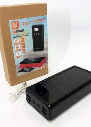 Портативна мобільна зарядка (павербанк) power bank solar 60000mah, переносний акумулятор для телефону9 фото
