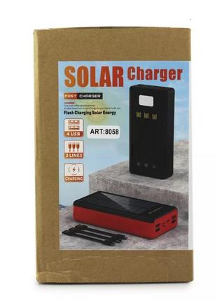 Портативна мобільна зарядка (павербанк) power bank solar 60000mah, переносний акумулятор для телефону5 фото