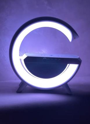 Станція нічник з бездротовою зарядкою та колонкою