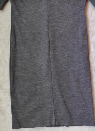 Сіре вовняне мідіплаття натуральна вовна довге плаття тепле з вирізом diane von furstenberg4 фото