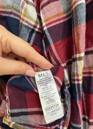 Рубашка  мужская в клетку теплая байка коттон m&s  l-xl6 фото