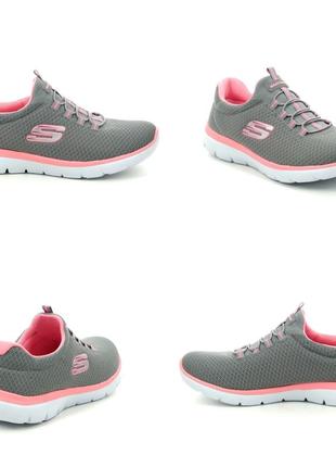 Потрясающие текстильные кроссовки американского бренда skechers summits gray/pink3 фото