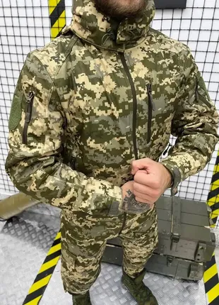 Тактична зимова військова форма піксель, армійська форма на зиму для зсу штани+куртка камуфляж піксе4 фото