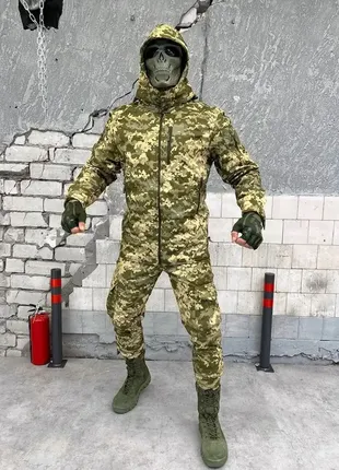 Тактична зимова військова форма піксель, армійська форма на зиму для зсу штани+куртка камуфляж піксе3 фото
