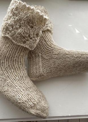 Шкарпетки жіночі з незабарвленої вовни, 37-39 розм.4 фото