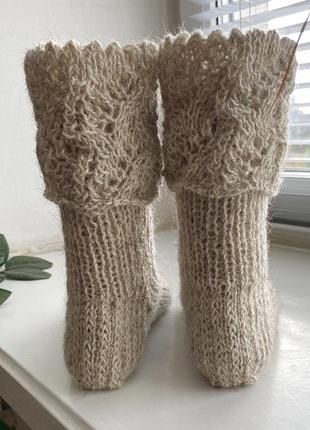 Шкарпетки жіночі з незабарвленої вовни, 37-39 розм.5 фото