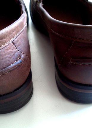 38-39р. кожаные шоколадные туфли-лоферы tamaris5 фото