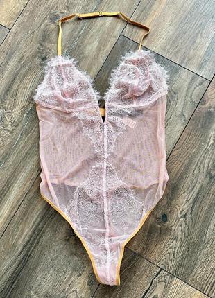 Розовый боди victorias secret серии v-wire teddy. оригинал