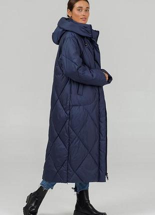 Довгий пуховик-ковдра lora duvetti 908 44, 46 розмір