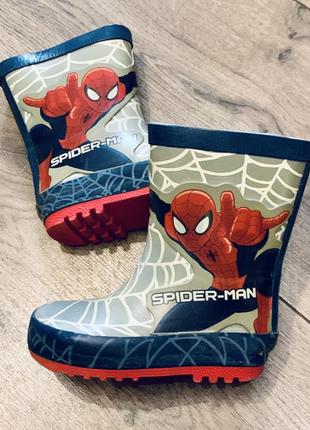 Сапоги резиновые с объёмной аппликацией spider men  🕷george (англия)