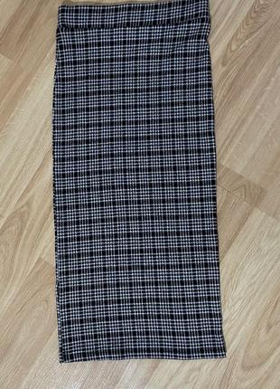 Теплая юбка в клетку твидовая юбка