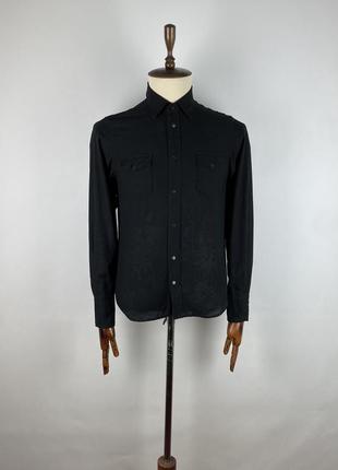 Оригінальна чоловіча сорочка рубашка diesel black gold full black pattern shirt