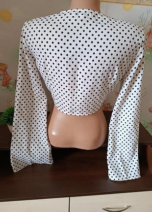 Топ блуза у горох рукава кльош3 фото