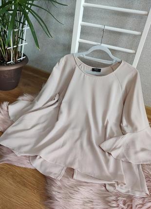 Красивая пудровая блуза от papaya, размер 4xl