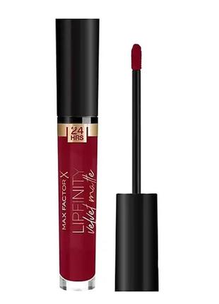 Помада для губ max factor lipfinity velvet matte lipstick 90 - red allure