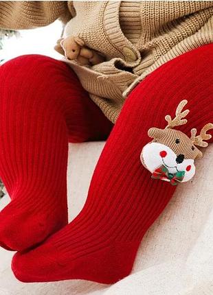 Новорічні колготки, колготки для дівчинки, дитячі аксесуари, новорічні аксесуари