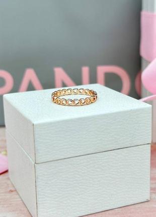 Серебряная кольца «символ любви» в позолоте rose1 фото