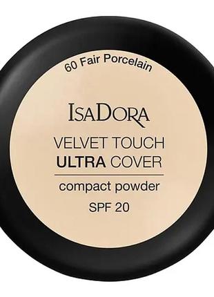 Пудра для лица isadora velvet touch ultra cover compact powder 60 - fair porcelain