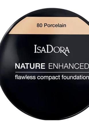 Тональная пудра для лица isadora nature enhanced flawless compact foundation 80 - porcelain1 фото
