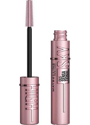 Тушь для ресниц maybelline new york lash sensational sky high 01 - very black (очень черный)2 фото