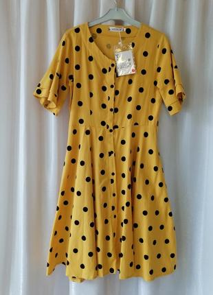Сукня коттон в горох горошок в стилі пін ап розмір йде на s-m не залежно від розміру вказаного на би