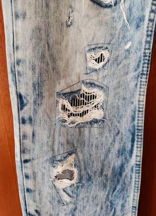 Мужские рваные вареные джинсы на болтах с потертостями amica4 фото