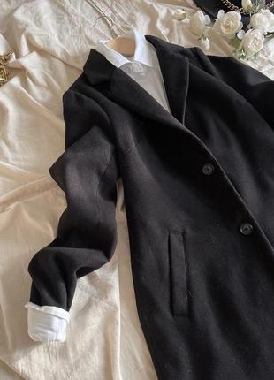 Классическое черное пальто, chicoree, размер s4 фото