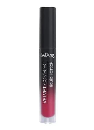 Жидкая помада для губ isadora velvet comfort liquid lipstick 60 - raspberry kiss