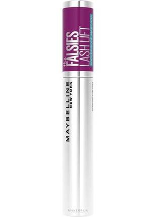 Водостойкая тушь для ресниц maybelline new york the falsies lash lift mascara waterproof 01 - black (черный)1 фото