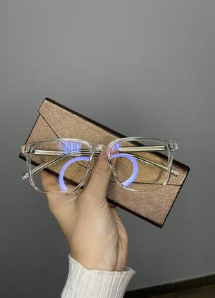 Захисні комп’ютерні прозорі окуляри із захистом для роботи за комп’ютером та телефоном, очки антиблик для пк2 фото