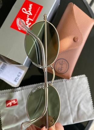 Почти новые очки солнцезащитные очки ray-ban rb 3547 001/31 green, в серебряной...