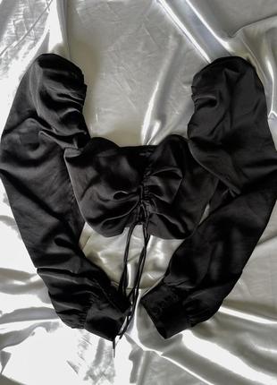 Топ блуза готическая корсет с объемными рукавами на шнуровке