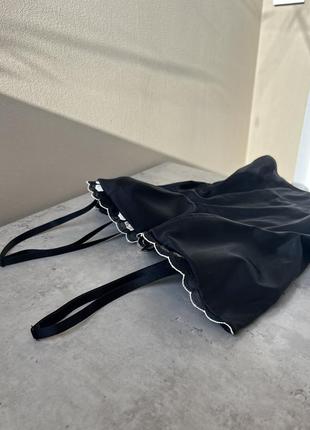 Атласный корсет чёрный нарядный кружева marks&spencer на брителях рюши легкий по фигуре 😍 корсетный топ/майка7 фото