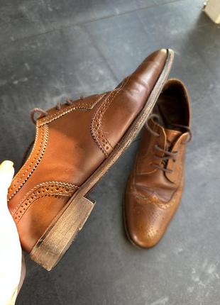 Стильные кожаные туфли оксфорды massimo dutti, классические туфли, туфли на шнурках6 фото