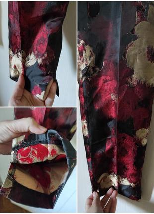 Атласные штаны с цветочным принтом10 фото