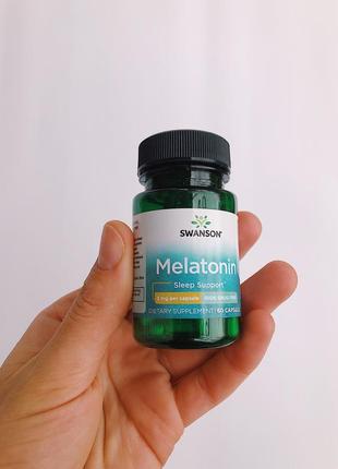 Swanson, melatonin, 3 mg, 60 caps, мелатонін 3 мг