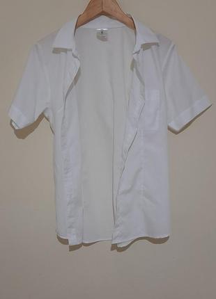 Сорочка біла на короткий рукав2 фото