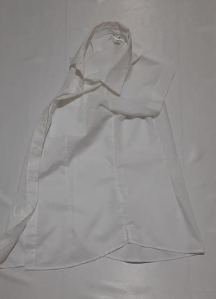 Рубашка белая на короткий рукав5 фото