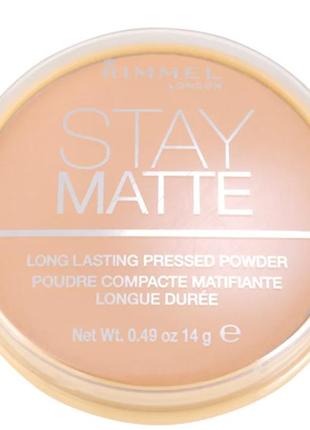 Пудра для лица rimmel stay matte long lasting powder 009 - amber