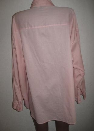Розовая хлопковая рубашка h&m р-рм оверсайз6 фото