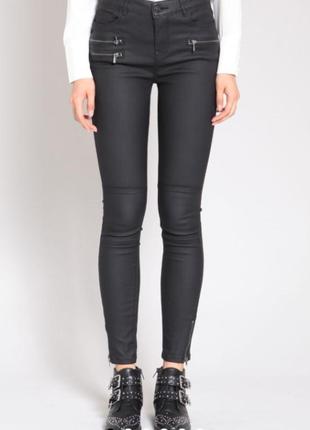 Брюки кожа напыления женские черные pimkie