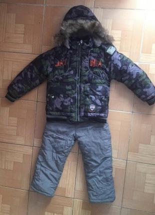 Теплий зимовий комбінезон на хлопчика 4 роки, 104 см