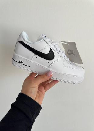 Nike air force 1 white black (хутро)1 фото