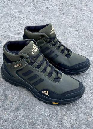 Мужские кожаные зимние кроссовки adidas1 фото