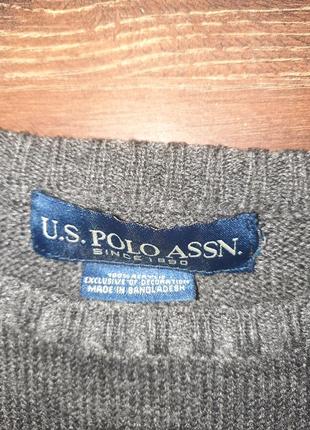 Мужская серая кофта светер u.s. polo assn8 фото