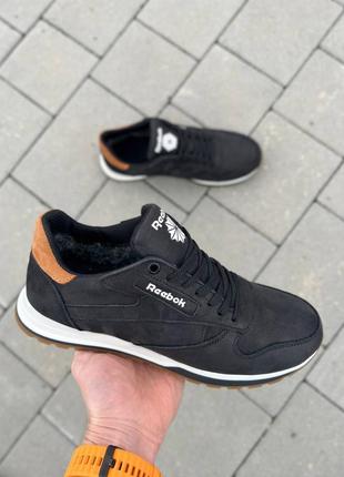 Мужские кожаные зимние кроссовки reebok