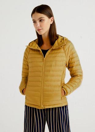 Микро пуховик с капюшоном стеганая куртка от benetton